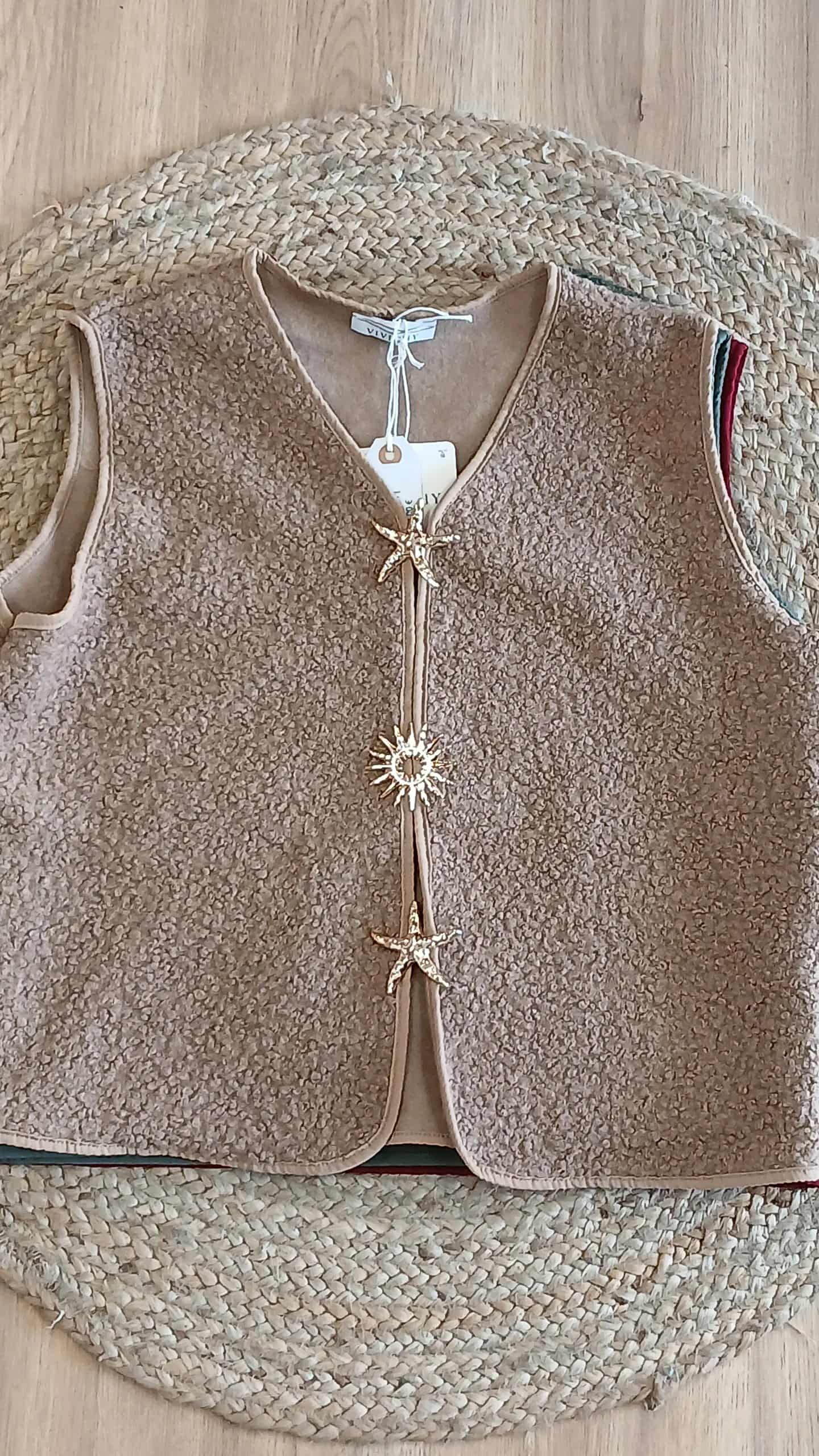 Gilet Elena Femme Sans Manches Broches - Gilet Élégant 3 Coloris – Image 3