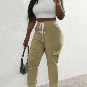 Emilia - Pantalon cargo pour femme avec cordon de serrage