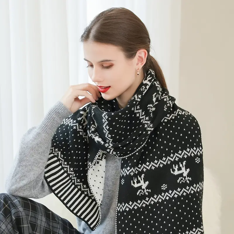 Grande Echarpe De Noel Noir – Image 3