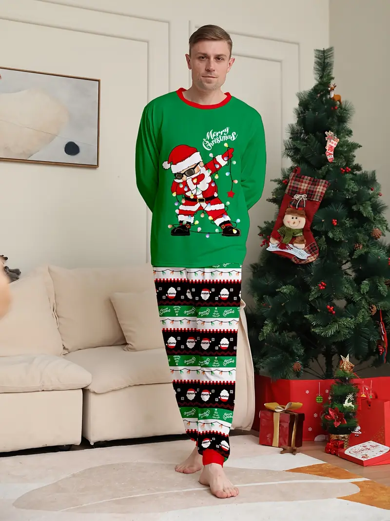 Pyjama Noel Famille Avec Père Noël – Image 2