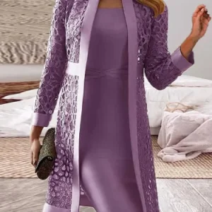 Lucy - Robe en Dentelle et Cardigan pour Femmes, Ensemble à Deux Pièces