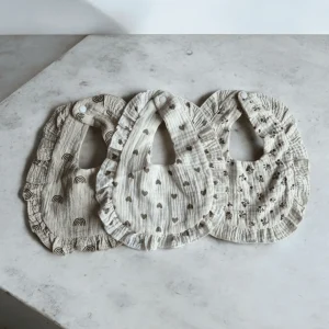 Confort Naturel & Protection au Quotidien | Lot de 3 Bavoirs Bébé en Coton Organique