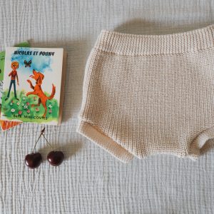 Bloomer maille côte perlée - Rose dragée - tricoté en France