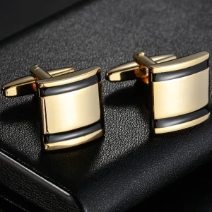 Boutons de Manchette Carrés Plaqué Or