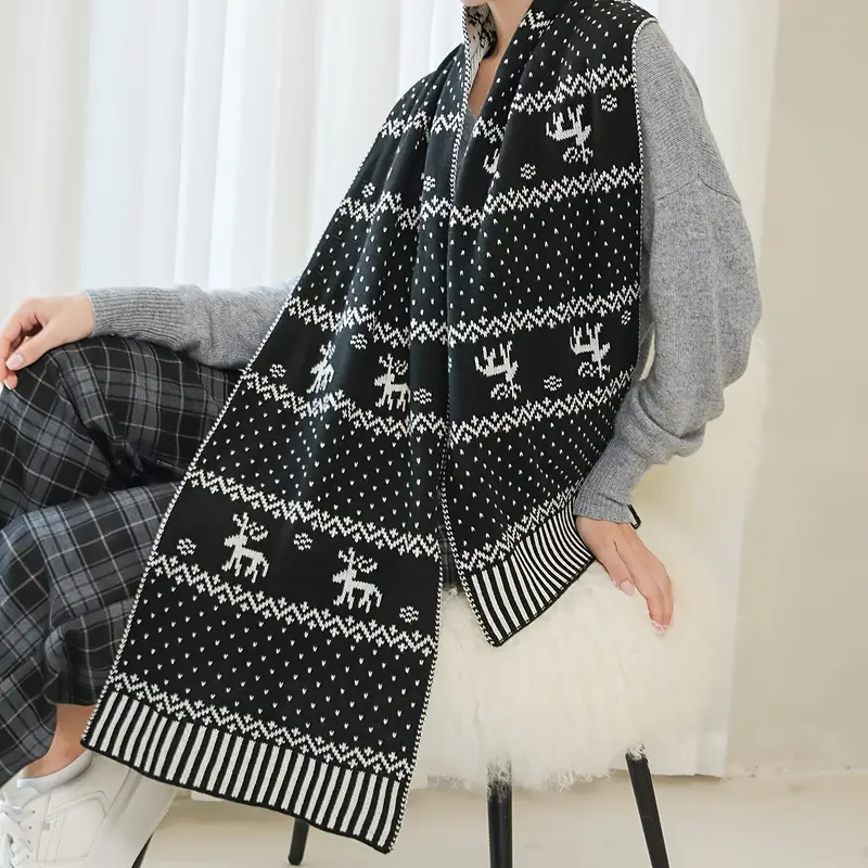 Grande Echarpe De Noel Noir – Image 2