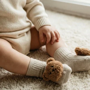 Douceur Absolue & Détails Trop Choux | Les Chaussons Oursons en Coton Tout Doux