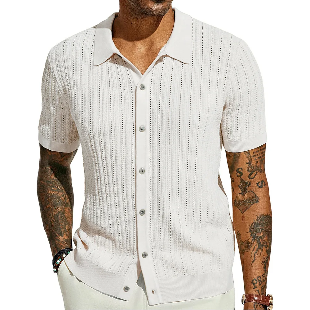 Chemise Manches Courtes en Laine Homme – Image 7