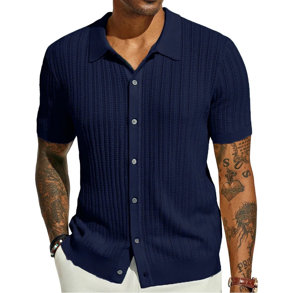 Chemise Manches Courtes en Laine Homme – Image 9
