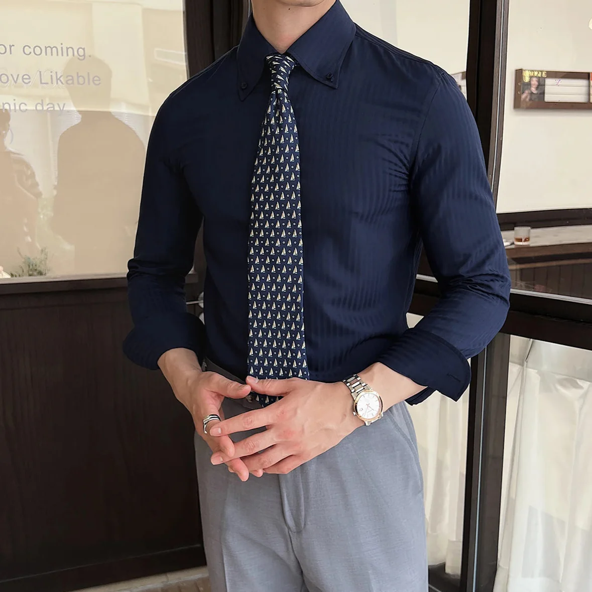 Chemise Slim à Rayures Homme – Image 5