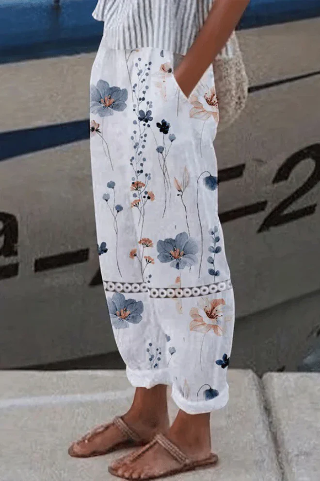 Airish - Pantalon décontracté à poches boutonnées et imprimé unique – Image 2