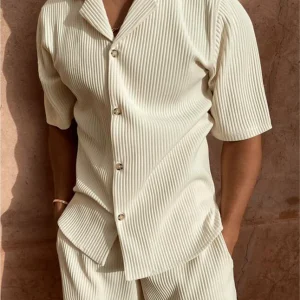 Ensemble Chemise et Short en Velours Côtelé