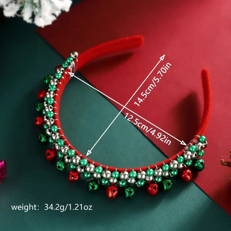 Serre Tete Perles et Clochettes Noel – Image 5