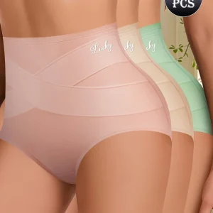 Lot de 3 culottes taille haute gainantes – Maintien confortable et silhouette lissée