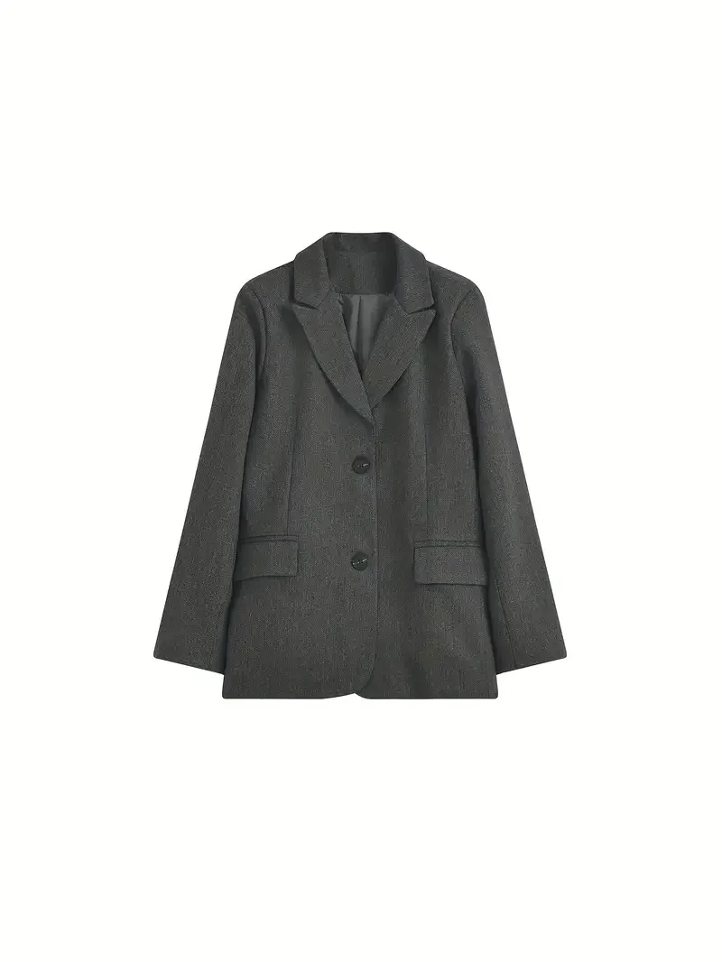 Blazer rétro chic en mélange de polaire à chevrons – Image 3