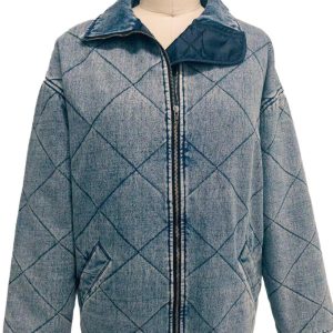 Veste Matelassée en Denim | Coupe Ample | Style Décontracté et Moderne