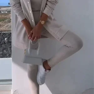 Frida - Ensemble Trois Pièces Cardigan à Capuche Sweat-Shirt