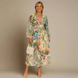 Robe Midi Fleurie Nysa – Style Bohème & Coupe Fluide