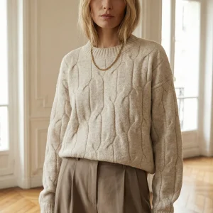 Pull en maille torsadée confortable