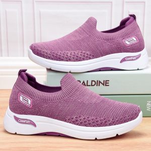 Dynaflex | Baskets Slip-On Maille Respirante Semelle Épaisse Légères Confort Marche Sport Pour Femme