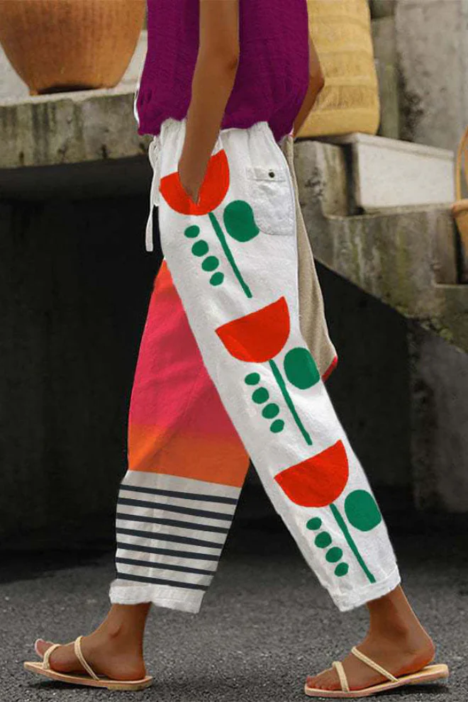 Airish - Pantalon décontracté à poches boutonnées et imprimé unique – Image 9