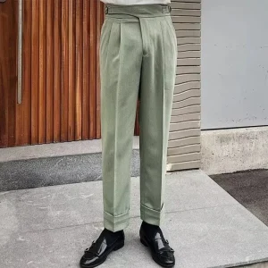 ANATOLE - Pantalon Élégant Taille Haute Style Old Money Homme