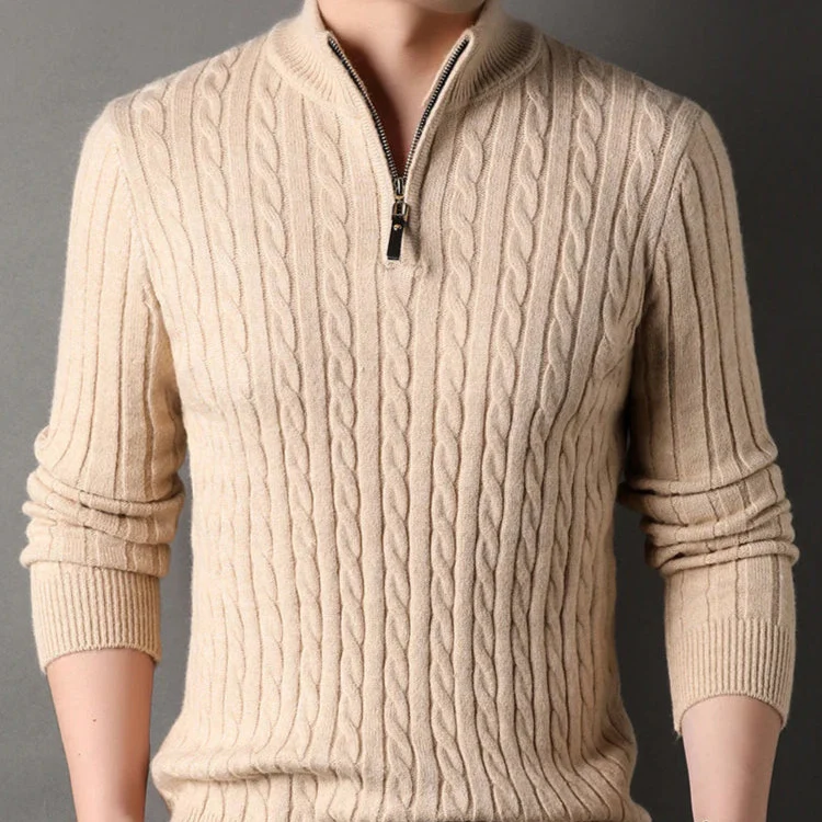 GREGOR - Pull Zippé Côtelé Homme – Image 7