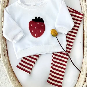 Style Vitaminé & Confort Mixte | L'Ensemble Sweat & Pantalon avec Broderie Fruits