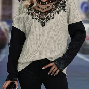 Ada - Haut élégant en dentelle à manches longues