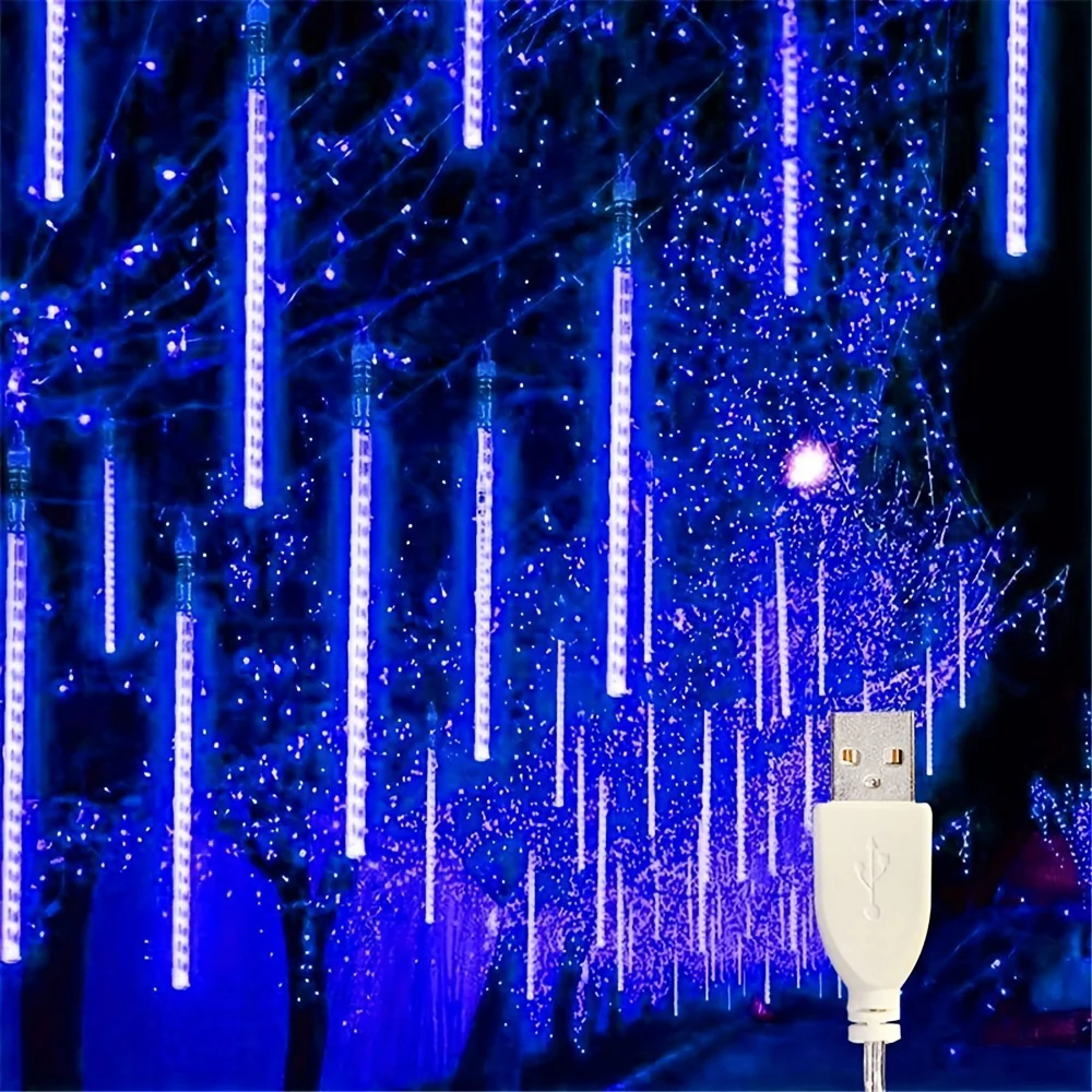 Guirlande Lumineuse Pluie de Noel Extérieur (8 tubes lumineux) – Image 4